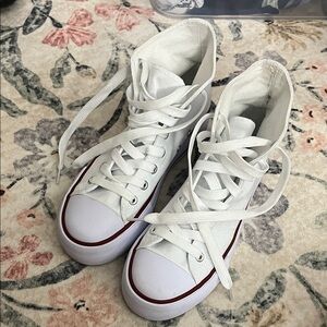 White High-Top Canvas Sneakers